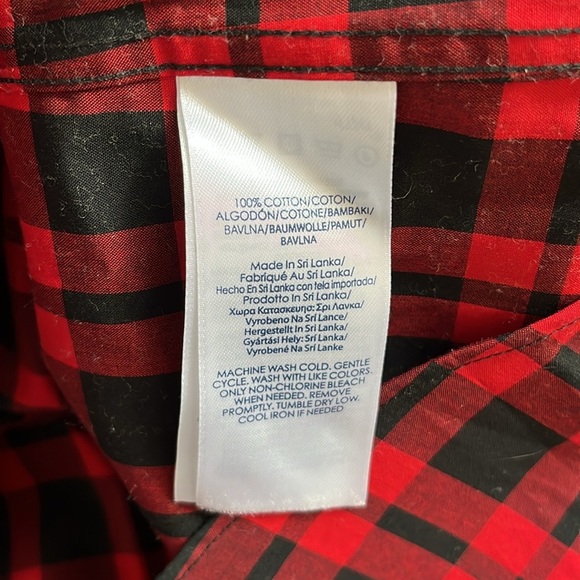 Chaps No Iron Long Sleeve Plaid Button Down Shirt Paisley, Women’s Sz L, NWOT - Picture 8 of 8